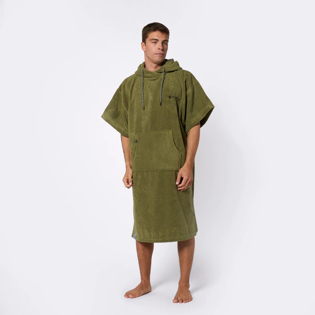 Poncho Velours Artwork Olive Green